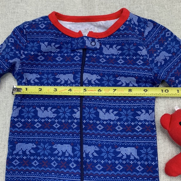 MAX & OLIVIA Boys Gripper Soles Easy Opening Front Zipper Onesie Size 24M - Picture 7 of 9